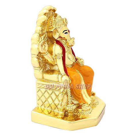 Lal Bag Ke Raja 24Kt Gold Plated with Multi Colored Idol