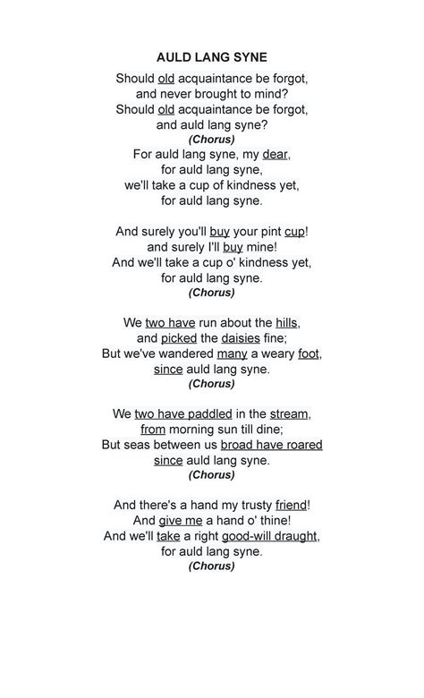 AULD-LANG-SYNE: A Classic Poem on Old Acquaintances - Studocu