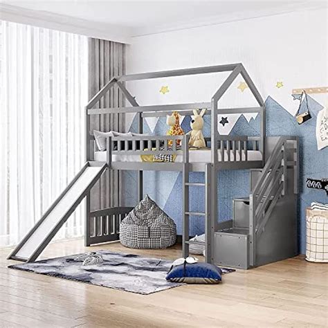 Harper & Bright Designs House Bed Loft Bed with India | Ubuy
