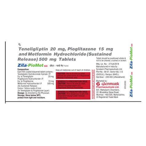 Zita-Piomet 500 Tablet 10's Price, Uses, Side Effects, Composition ...