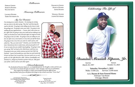Dominic M Gipson Jr Obituary | AA Rayner and Sons Funeral Homes