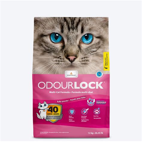 Intersand Odourlock Multi Cat Formula Clumpable Cat Litter Baby Powder ...