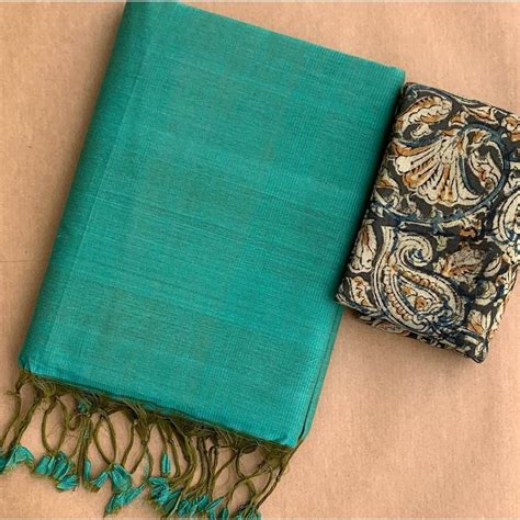 GRACEFUL TEAL GREEN COLOUR TRADITIONAL LOOKING CHANDERI COTTON SAREE ...