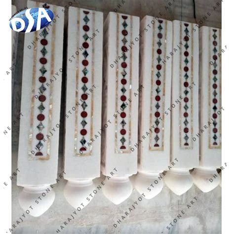 White Polished Marble Inlay Border – Dharajyot Stone Art