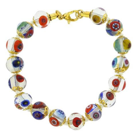 Glassofvenice Murano Glass Mosaic Bracelet Transparent | Etsy