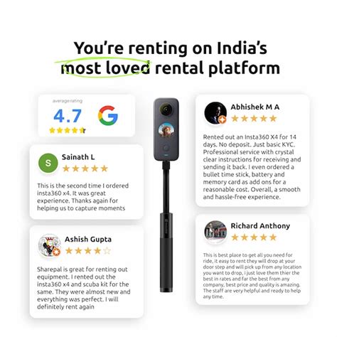 Rent insta360 x4 action camera in Mumbai | Zero Deposit Rentals | SharePal