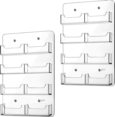 Amazon.com : Lincia 2 Pieces Acrylic Business Card Holder Wall Mount ...