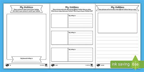 Hobbies Worksheet 的图像结果