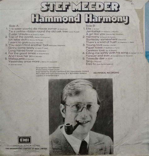 STEF MEEDER HAMMOND HARMONY - ENGLISH VINYL LP – BollywoodVinyl