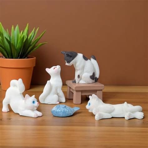 BHOOLU&GOOLU Plastic Micro Landscape Kitten Miniature Action Figurine ...