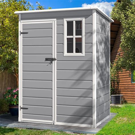 Dextrus Heavy-Duty Resin Garden Storage Shed 5x3 FT, All-Weather ...