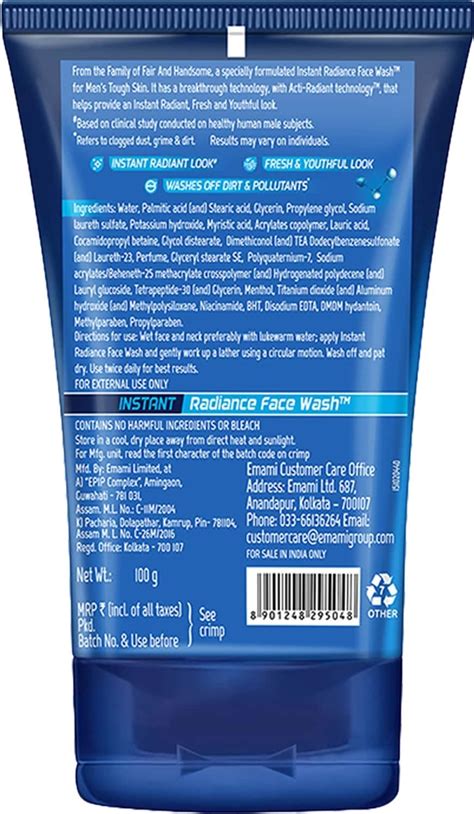 Buy FAIR AND HANDSOME INSTANT RADIANCE FACE WASH - 100 GM Online & Get ...