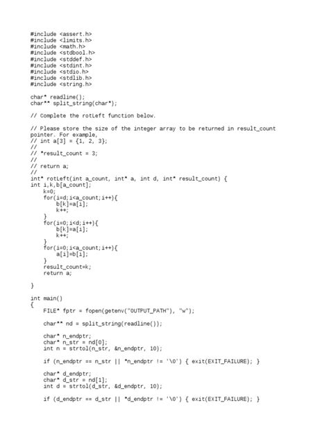 Image result for Left Rotation HackerRank Solution C