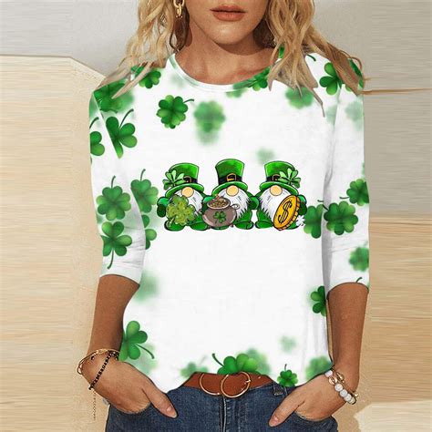 Dolkfu Purple Shirts Women Crew Neck 3/4 Sleeve St Patrick's Day ...