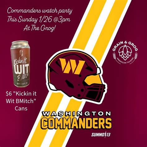 Commanders Watch Party, Grain & Grog, Gainesville, 26 January 2025 ...