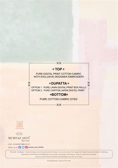 Mumtaz Vintage Pastel Camric Digital Printed Designer Dress Material
