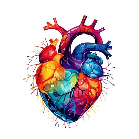 Colorful Human Heart Line Art, Heart, Human, Symbol PNG Transparent ...