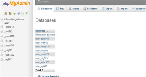 Image result for PHPMyAdmin Database Management
