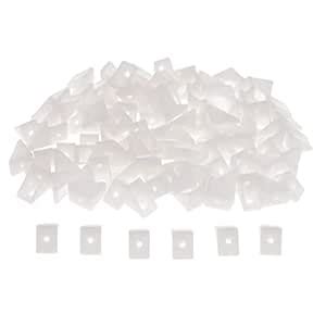 STYLEHEAVEN 100 Piece PP Corner Braces White (1.1x0.6x0.6inch,4mm Hole ...
