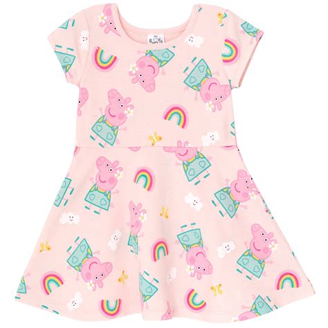 Peppa Pig Little Girls French Terry Skater Dress Pink 7-8 - Walmart.com