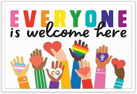 Rubeoxn Everyone Is Welcome Here Posters Inclusion Racism Equality ...