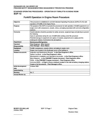 Fillable Online SOP-12 Forklift Operation in Engine Room Procedure Fax ...