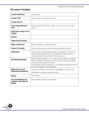 5E Lesson Plan Template - Blank Fillable Template | Fill Out, Print ...