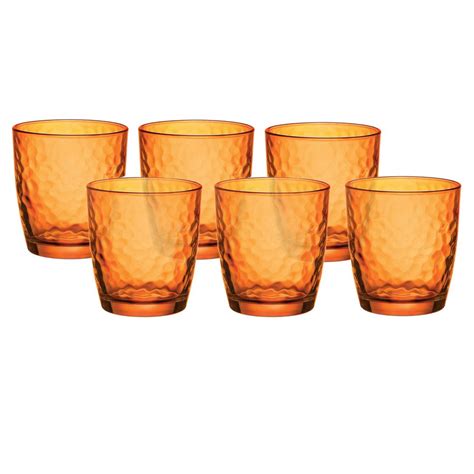 Buy Bormioli Rocco Palatina Rocks Glasses, Orange, Set of 6 Online at ...