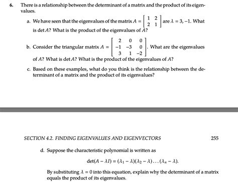 Solved There is a relationship between the determinant of a | Chegg.com