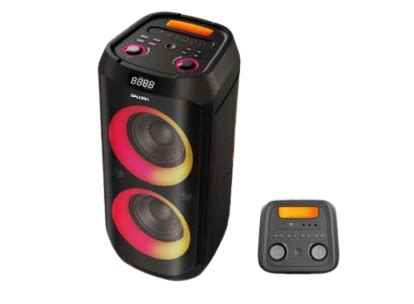 Salora Ekka EKP0802A 120W Party Speaker with RGB Lights & Wireless Mic ...