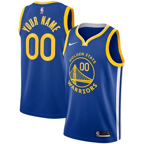 Men's Nike Blue Golden State Warriors - Swingman Custom Jersey - Icon ...