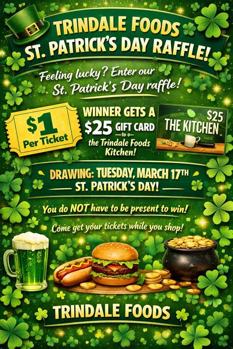 Trindale foods raffle , Trindale Foods, Trinity, 17 March 2026 | AllEvents