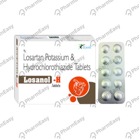 Losanol H Strip Of 10 Tablets: Uses, Side Effects, Price & Dosage ...