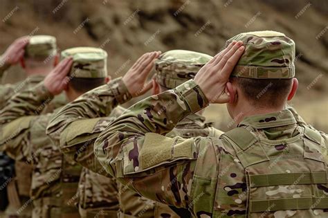 Premium Photo | A group of soldiers saluting each other