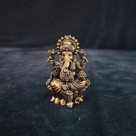 Buy SPRITUAL Arts Brass Light Weight Small Ganesha Idol, 2.6 cm ...