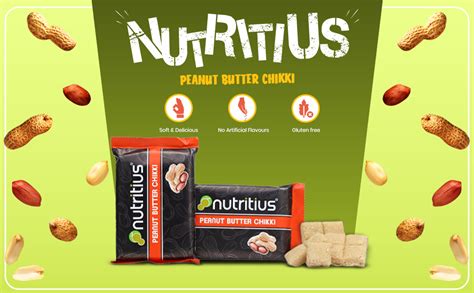Nutritius Peanut Butter Premium Soft Chikki 120 gram (Pack Of 12) + 1 ...