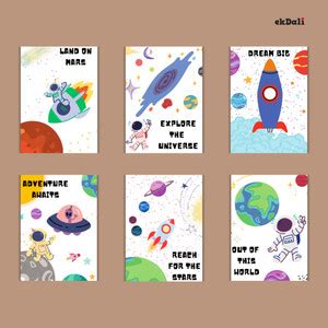 Outer Space Posters for Play Areas: 6 Fun Prints for Kids Paper Print ...