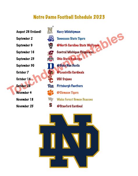 Notre Dame Calendar 2027 - We Love Printables