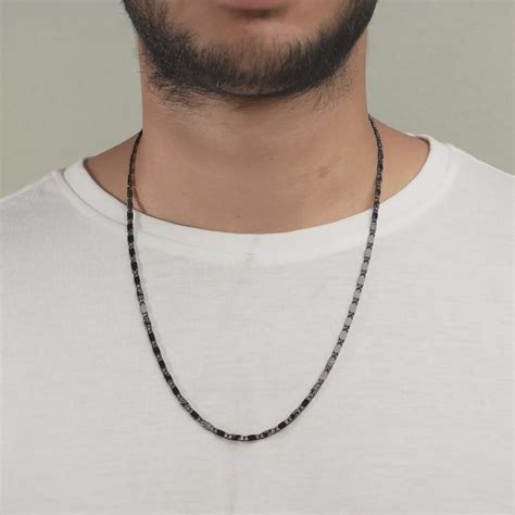 Flint Chain | Black and Rhodium Finish | Black Mamba Jewellery – HOUSE ...