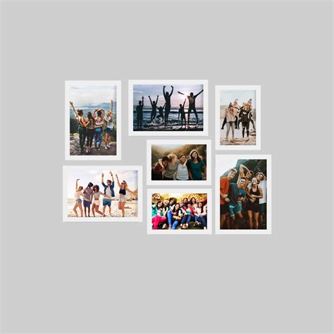 Memory Wall Collage Photo Frame - Set of 7 Photo Frames for 4 Photos of ...