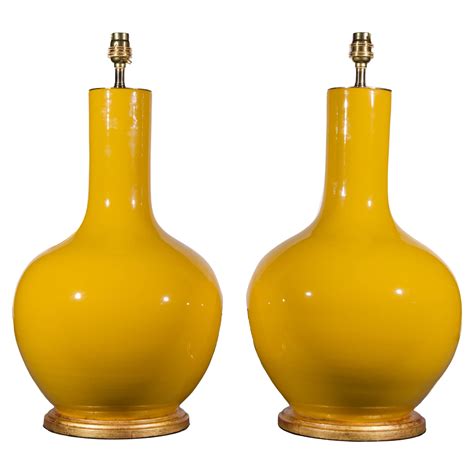 Pair of Yellow Table Lamps at 1stDibs