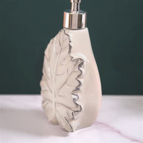 Maple Leaf Liquid Dispenser Ceramic Beige Online - Premium Dispenser ...