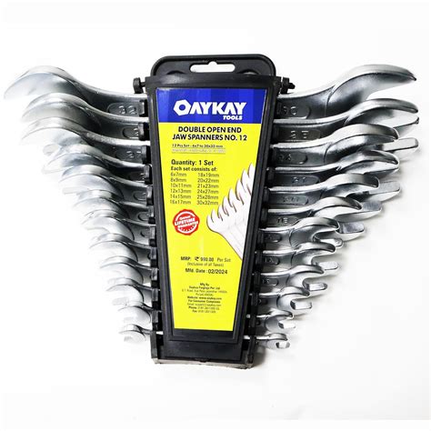 Double Open End Spanner 12 Pcs Set Matte Finish Oaykay Tools : Amazon ...