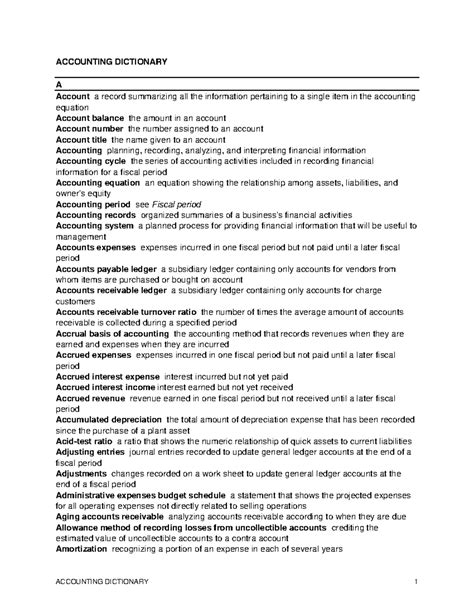 Essential Glossary Of Accounting Terms For Business Owners