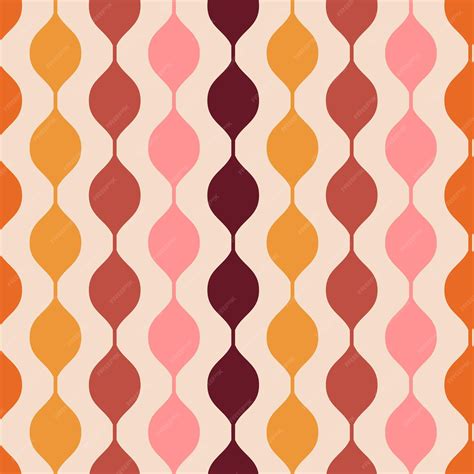 Premium Vector | Groovy retro background vintage multicolored seamless ...
