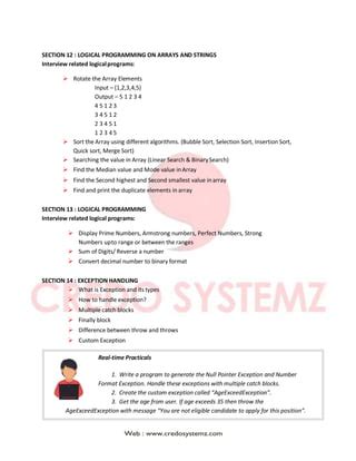 Image result for Java Course Content Template