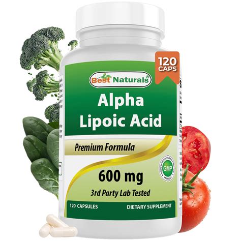 Best Naturals ALA Alpha Liopic Acid 600 mg, Powerful Antioxidant, 120 ...