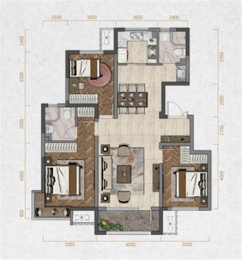 中建福地星城现代简约三室两厅114平米-家装效果图_装一网装修效果图