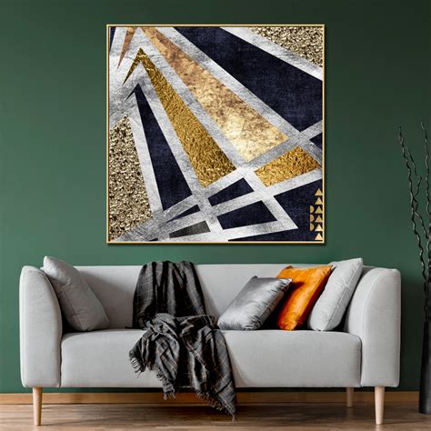 Concentric Triangles Framed Canvas Print | Dekor Company