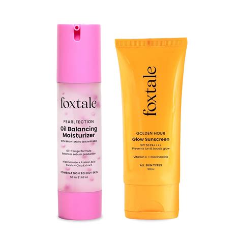 Foxtale Glow & Balance Duo | Oil Balancing Moisturizer + SPF 50 Glow ...